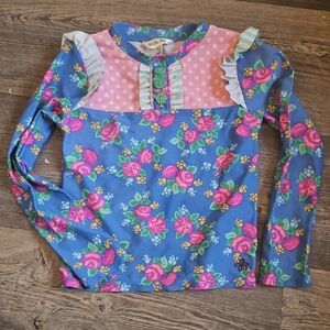 Matilda Jane Blue and Pink Floral Long Sleeve Shirt